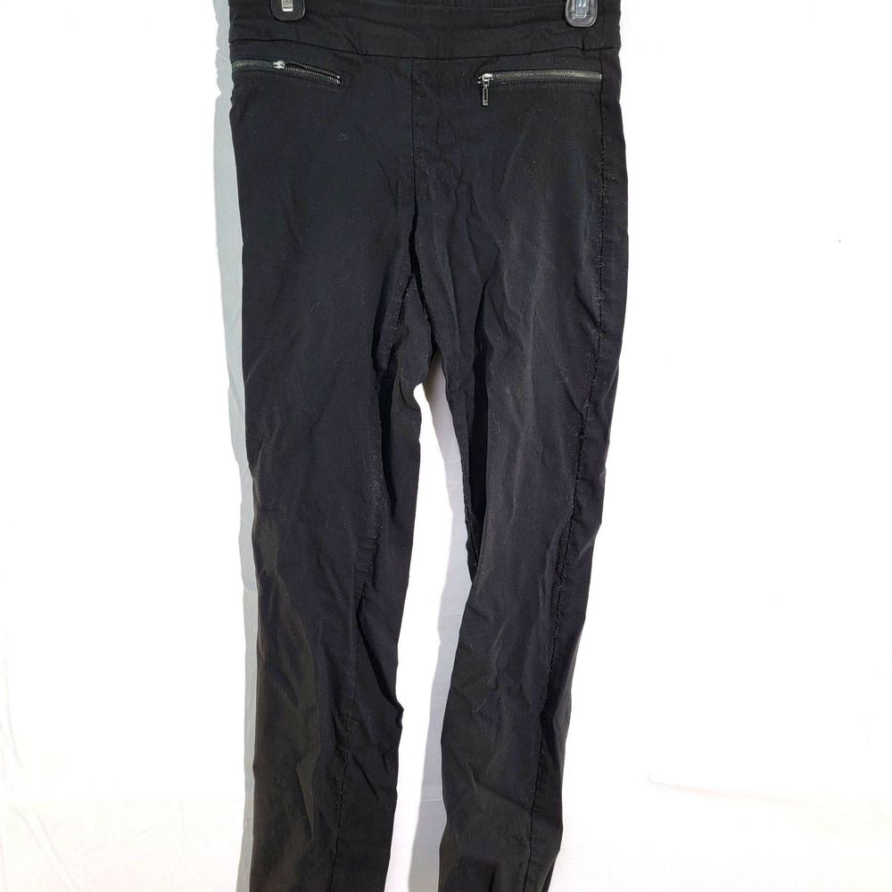 VAN HEUSEN Black Ankle Cut Front Zippers Stretch Extensible Skinny Pants Women 2